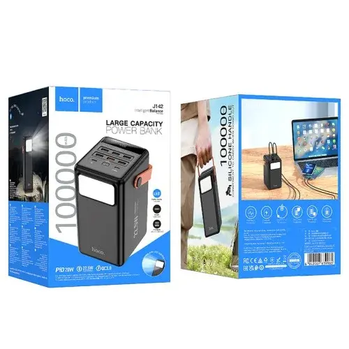 MR4_153084 Зовнішній акумулятор power bank hoco j142 surpass 22.5w+pd20w fully compatible power bank 100000mah, чорний HOCO