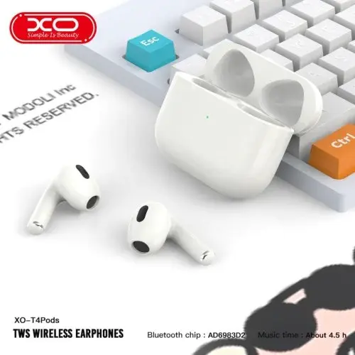 MR4_18852 Навушники бездротові xo t4 pods bluetooth headset, білий XO