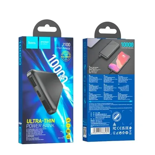 MR4_58459 Зовнішній акумулятор power bank hoco j100 high-ranking power bank 10000mah, чорний HOCO