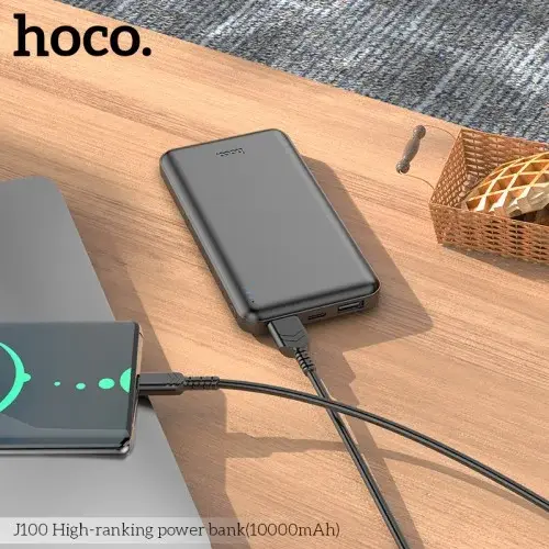 MR4_58459 Зовнішній акумулятор power bank hoco j100 high-ranking power bank 10000mah, чорний HOCO