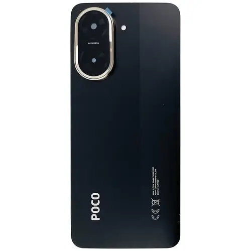 MR1_112003 Задня частина корпусу для xiaomi poco c71 чорний (з склом камери) (prc) XIAOMI