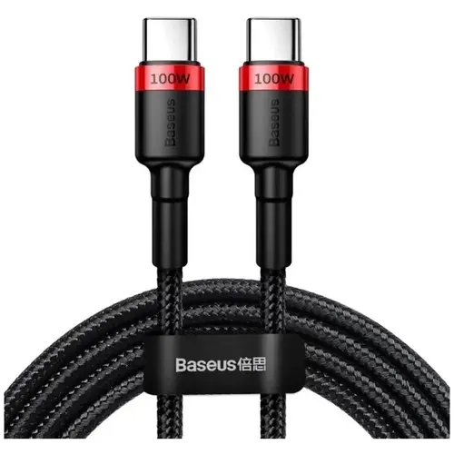 MR1_125060 Кабель usb type-c на type-c baseus cafule pd2.0 100w flash charging type-c для type-c cable (20v 5a) 2 m червоний+чорний BASEUS