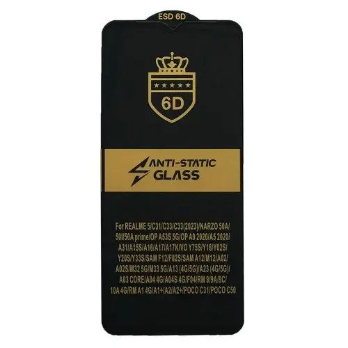 MR4_36949 Захисне скло 6d anti-static для samsung a12 (a125), чорний (тех. пак) PRC