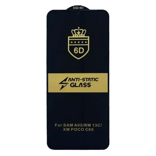 MR4_55222 Захисне скло 6d anti-static для samsung a06 (a065), чорний, (тех. пак) PRC