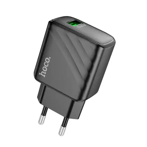 MR4_131813 Мережевий зарядний пристрій hoco cs21a rich single port qc3.0 charger (eu), чорний HOCO