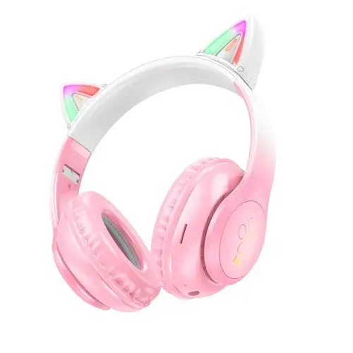 MR4_132470 Навушники накладні hoco w42 cat ears over-ear bt headphones bt5.3 cherry blossom HOCO