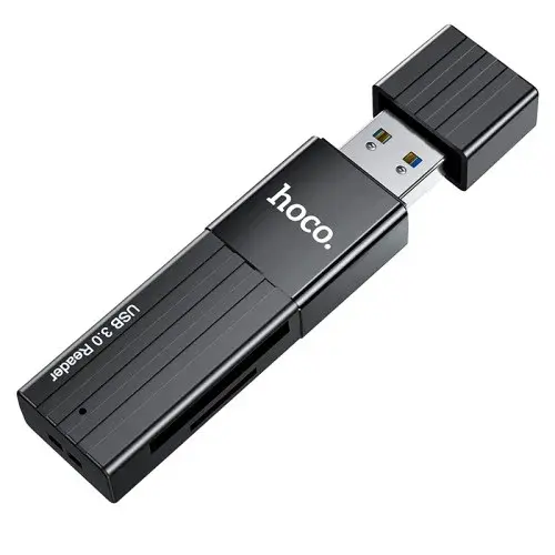 MR4_138631 Картридер hoco hb20 mindful 2in1 usb3.0, чорний HOCO