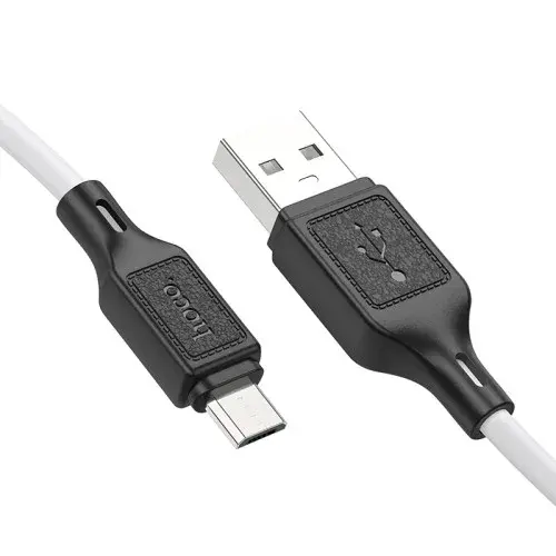 MR4_139102 Кабель hoco x90 cool silicone charging data cable для micro, 2.4a, 1 m, білий HOCO