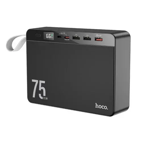 MR4_140491 Зовнішній акумулятор power bank hoco j94 overlord 22.5w fully compatible pd20w, qc, lcd 75000mah, чорний HOCO