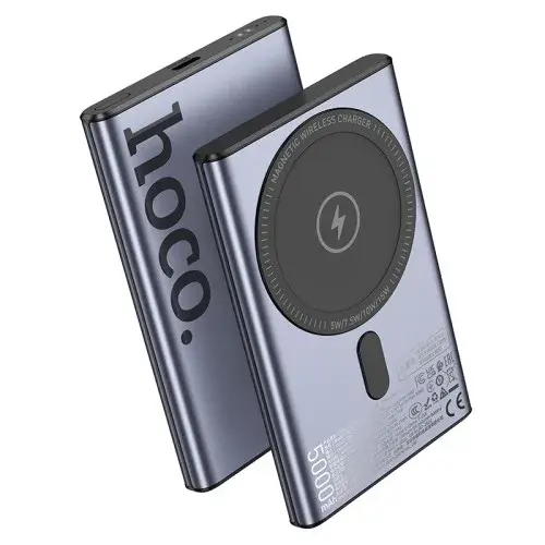 MR4_143167 Зовнішній акумулятор power bank hoco q32 bird pd20w wireless magnetic power bank (5000mah) metal, сірий HOCO