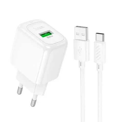 MR4_145533 Мережевий зарядний пристрій hoco cs52a surplus single-port qc3.0 charger set (type-c), білий HOCO