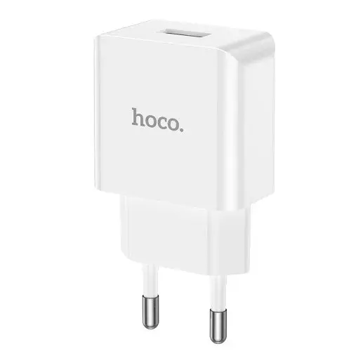 MR4_146025 Мережевий зарядний пристрій hoco c106a leisure 1usb, 2, 1a, білий HOCO