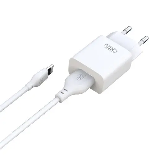 MR4_147284 Мережевий зарядний пристрій xo l99 2.4a home charger with lightning cable, білий XO