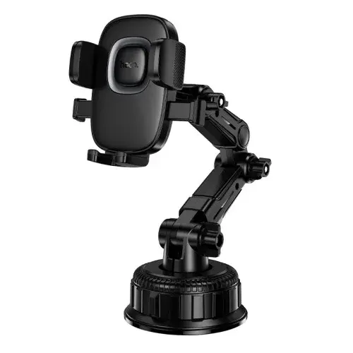 MR4_152323 Автотримач hoco h89 crown large suction cup car holder (центральна панель), чорний metal, сірий HOCO