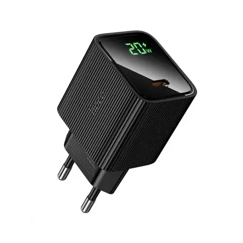 MR4_153034 Мережевий зарядний пристрій hoco cs82a excellent single port pd20w charger with digital display (eu), чорний HOCO