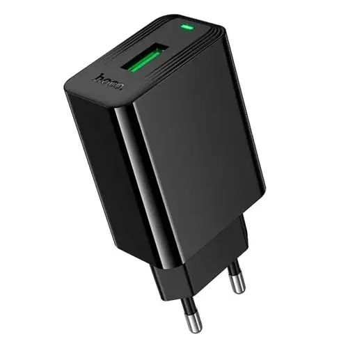 MR4_153043 Мережевий зарядний пристрій hoco cs92a leader single port qc3.0 charger (eu), чорний HOCO