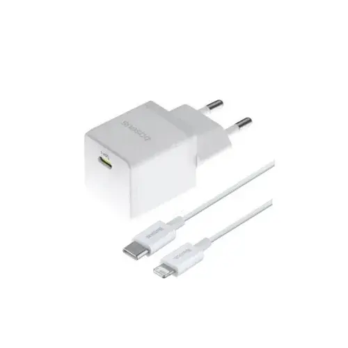 MR4_153214 Мережевий зарядний пристрій baseus palm fast charger 1c 20w cable type-c to lightning, білий e0116400 BASEUS