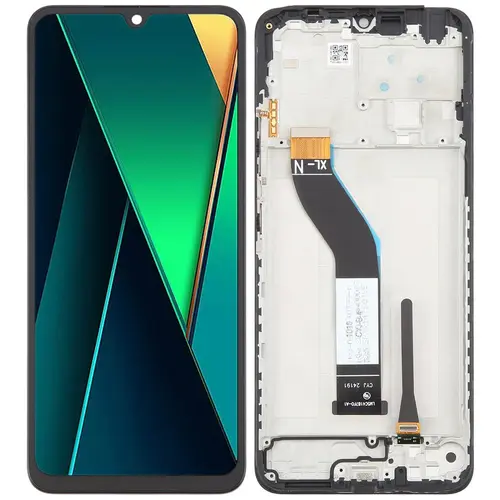 MR3_152333 Дисплей телефона для redmi 14c, poco c75, з сенсором, та рамкою чорний сервісний XIAOMI