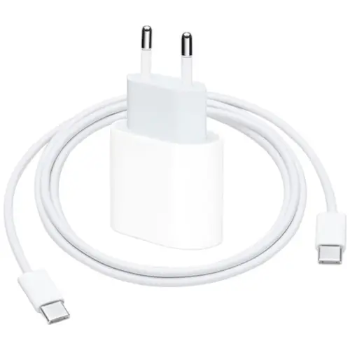 MR3_199998 Мережевий зарядний пристрій apple 20w type-c, кабель pd type-c to type-c, білий PRC