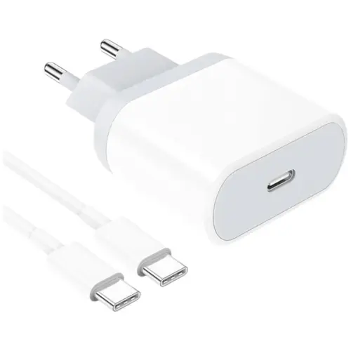 MR3_199999 Мережевий зарядний пристрій для apple 25w type-c, кабель pd type-c to type-c, білий PRC