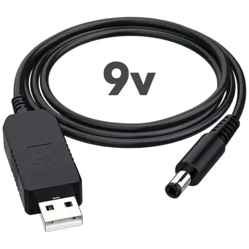 MR3_253617 Кабель живлення prc для роутера від powerbank usb-dc 9v, з перетворювачем, чорний PRC
