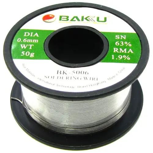 MR3_103492 Припій baku bk-5006 (0.6 mm, 50g, sn 63%, pb 35.1%, rma 1.9%) BAKU