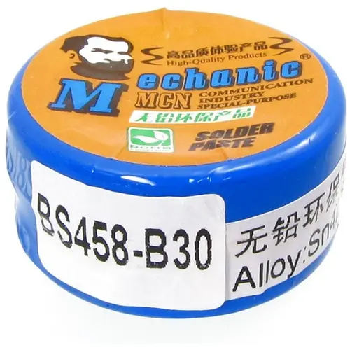 MR3_106268 Паста bga легкоплавка mechanic bs458-b30, 20g, sn 42%, bi 58% MECHANIC
