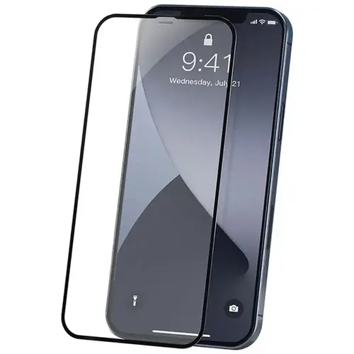 MR3_107268 Захисне скло для iphone 12, 12 pro (0.3 mm, 4d arc, чорний) люкс PRC