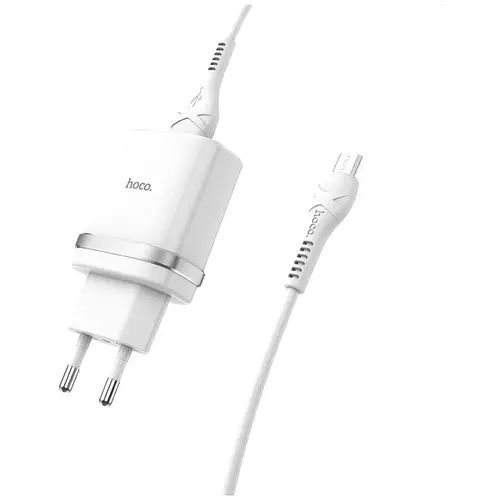 MR3_115580 Мережевий зарядний пристрій hoco c12q smart qc3.0 3a 18w 1usb, кабель micro білий HOCO