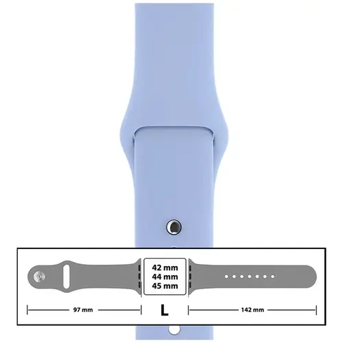 MR3_116097 Ремінець силіконовий для apple watch 42, 44, 45, 49 mm розмір l (05) lilac бежевий PRC