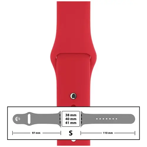 MR3_116115 Ремінець силіконовий для apple watch 38, 40, 41 mm розмір s (14) червоний PRC