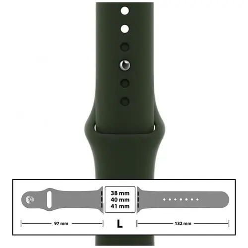 MR3_116126 Ремінець силіконовий для apple watch 38, 40, 41 mm розмір l (54) forest зелений PRC