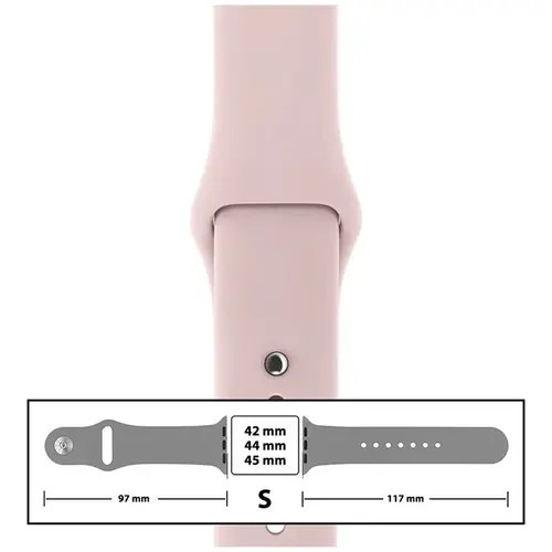 MR3_116131 Ремінець силіконовий для apple watch 42, 44, 45, 49 mm розмір s (65) рожевий sand PRC