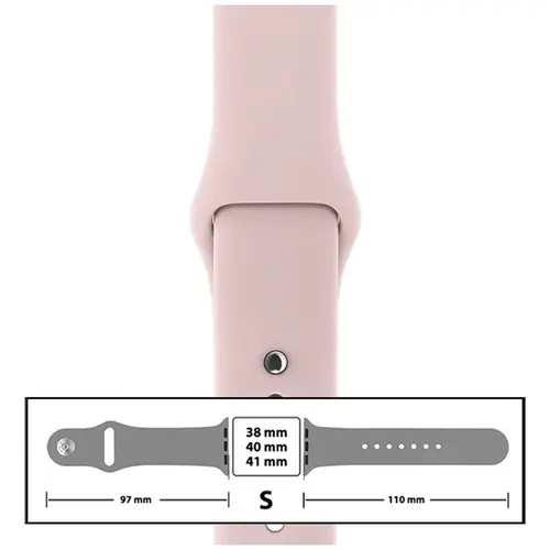 MR3_116133 Ремінець силіконовий для apple watch 38, 40, 41 mm розмір s (65) рожевий sand PRC