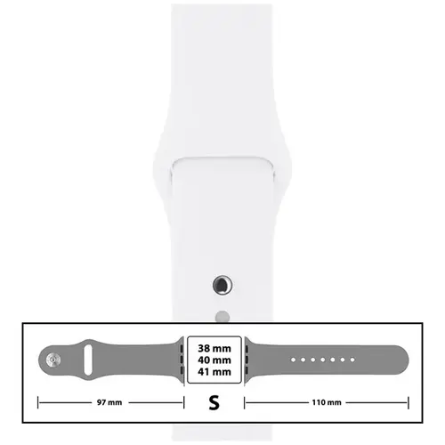 MR3_116100 Ремінець силіконовий для apple watch 38, 40, 41 mm розмір s (09) білий PRC