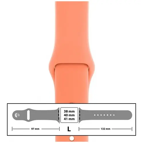 MR3_116106 Ремінець силіконовий для apple watch 38, 40, 41 mm розмір l (44) peach PRC