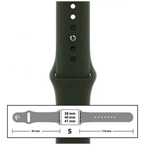 MR3_116127 Ремінець силіконовий для apple watch 38, 40, 41 mm розмір s (54) forest зелений PRC