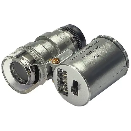 MR3_114728 Мікроскоп кишеньковий prc n0.9882, в чохлі, з led та uv підсвічуванням, кратність збільшення 60x PRC