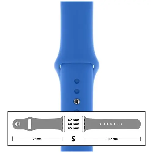 MR3_116094 Ремінець силіконовий для apple watch 42, 44, 45, 49 mm розмір s (03) sky синій PRC