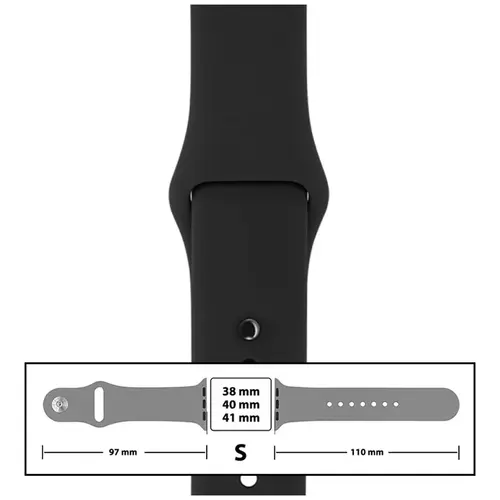 MR3_116103 Ремінець силіконовий для apple watch 38, 40, 41 mm розмір s (18) чорний PRC