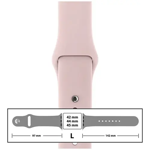 MR3_116130 Ремінець силіконовий для apple watch 42, 44, 45, 49 mm розмір l (65) рожевий sand PRC