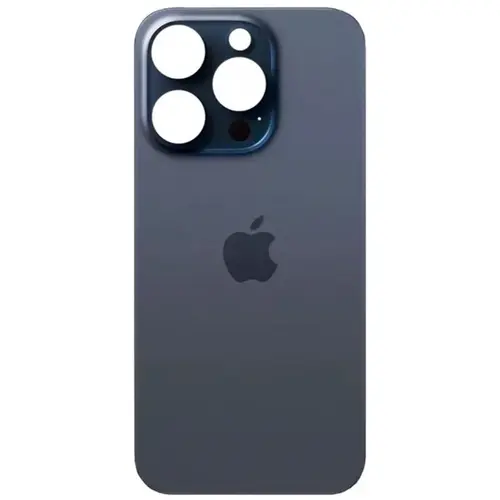 MR3_120673 Задня кришка (скло) iphone 15 pro синій titanium (big hole), сервісний APPLE