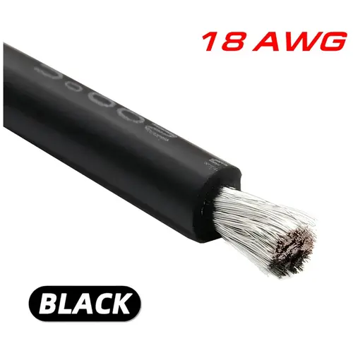 MR3_122208 Силіконовий багатожильний гнучкий дріт awg 18 чорний (1 m) AWG
