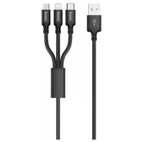 MR3_117547 Кабель combo hoco x14 times speed 3in1 (lightning, micro, type-c), 1 m чорний HOCO