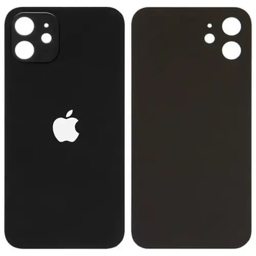 MR3_119995 Задня кришка (скло) для iphone 12 чорний (big hole), сервісний APPLE