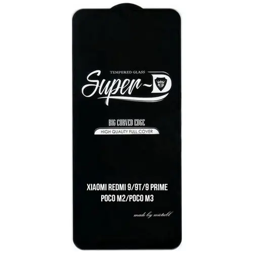 MR3_123790 Захисне скло для redmi 9, redmi 9t, redmi 9 prime, poco m2, poco m3 (mietubl super-d, чорний) (без упак.) MIETUBL
