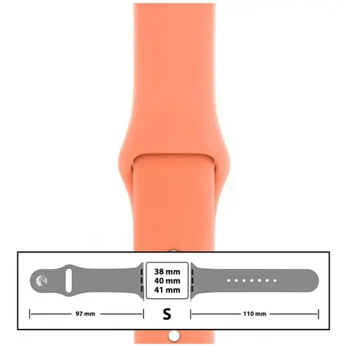 MR3_116107 Ремінець силіконовий для apple watch 38, 40, 41 mm розмір s (44) peach PRC