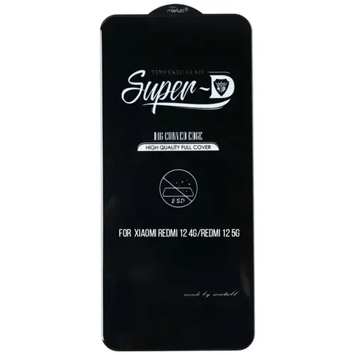 MR3_124263 Захисне скло для redmi 12 4g, redmi 12 5g (mietubl super-d) чорний (без упак.) MIETUBL