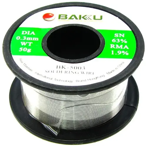 MR3_102752 Припій baku bk-5003 (0.3 mm, 50g, sn 63%, pb 35.1%, rma 1.9%) BAKU