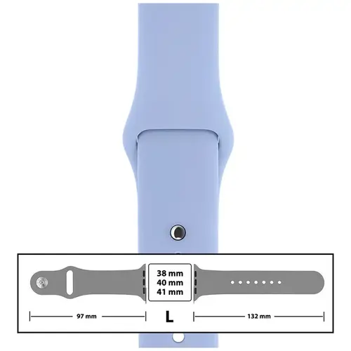 MR3_116095 Ремінець силіконовий для apple watch 38, 40, 41 mm розмір l (05) lilac бежевий PRC
